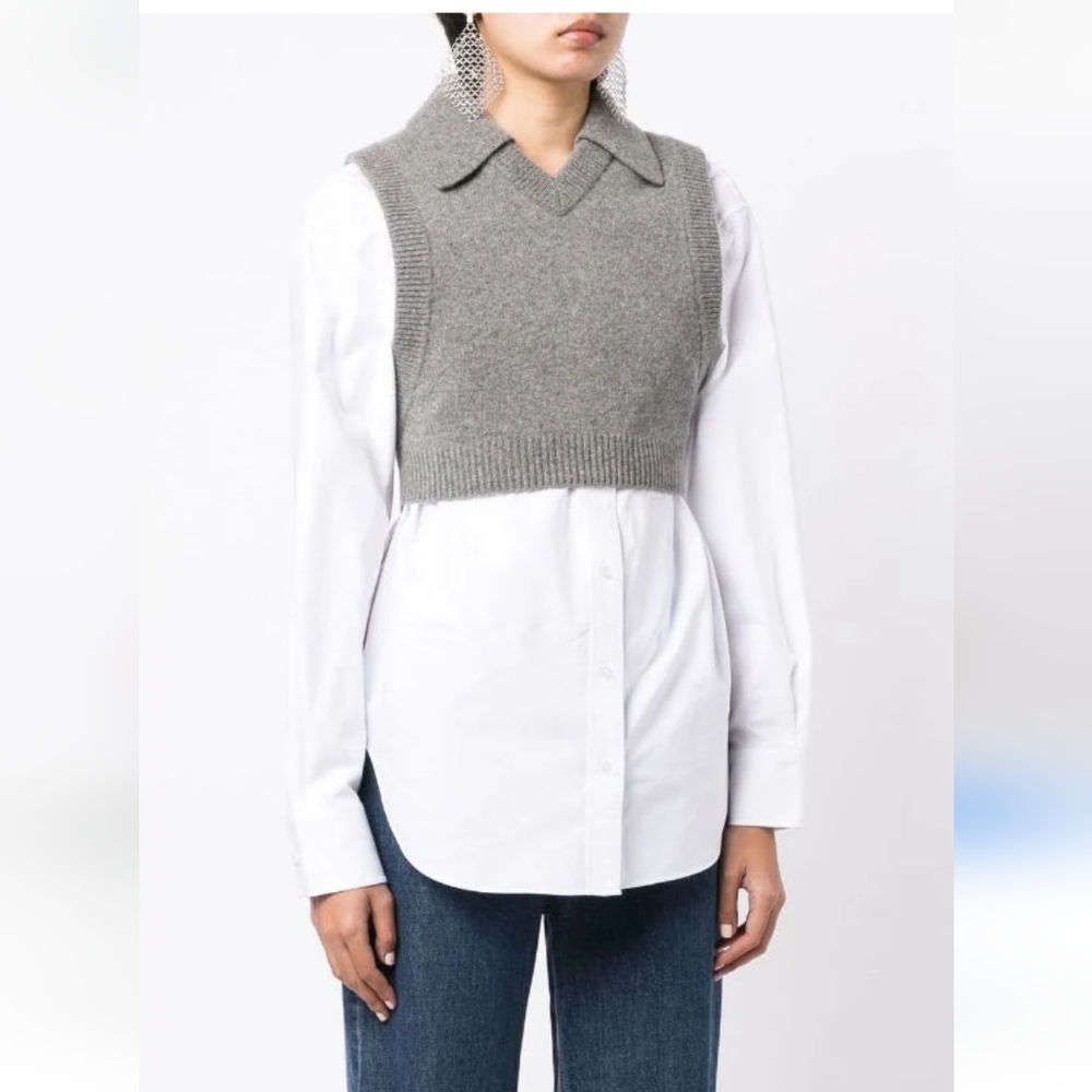 Alexander wang layered look blouse sz large